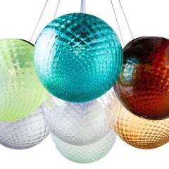 Lámpara de araña de cristal Balloton multicolor de siete luces