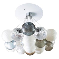 Lámpara de araña multicolor de cristal Balloton con diecinueve luces