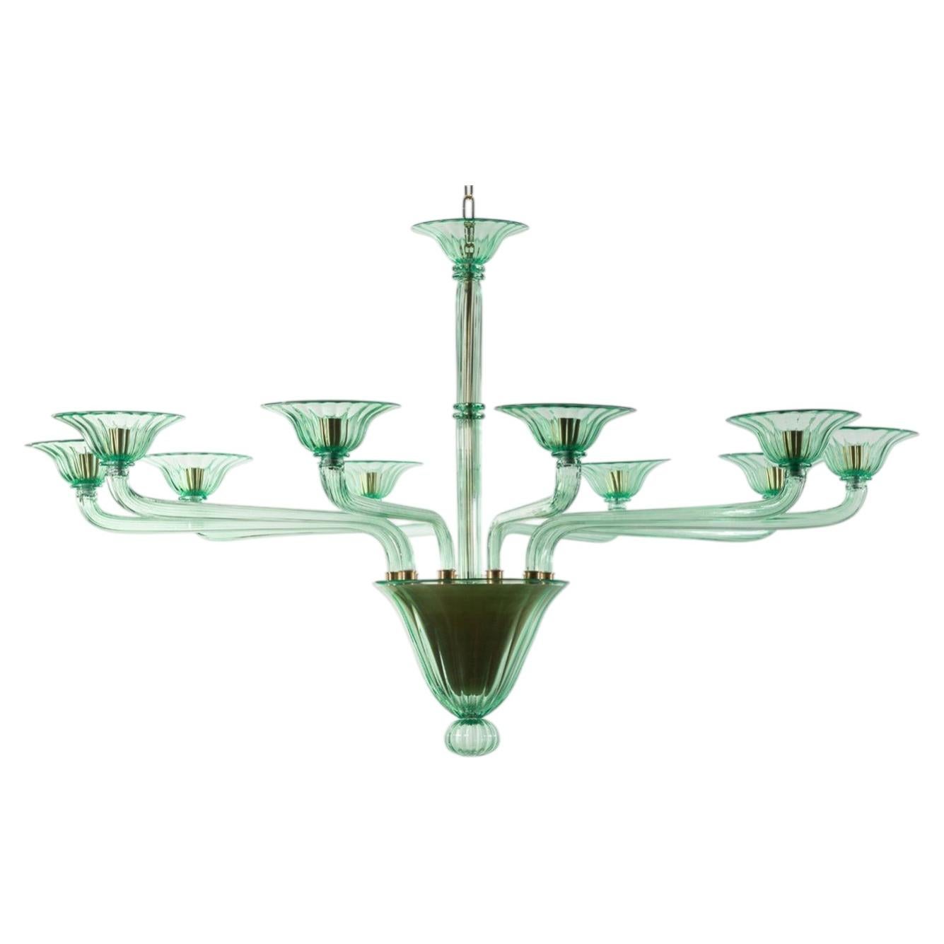 Verde Moderno Green Glass Chandelier