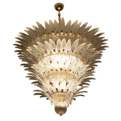 Palme Brass & Crystal Glass Chandelier