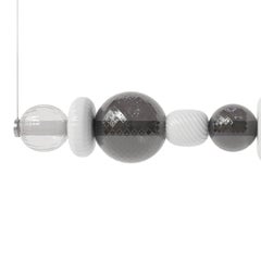 Playground 9 Horizontal White and Gray Glass Chandelier