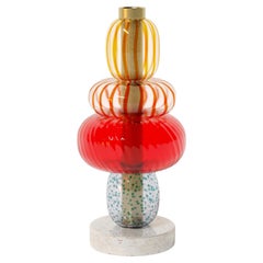 Playground Glass with Marble Base 4-Component Vase
