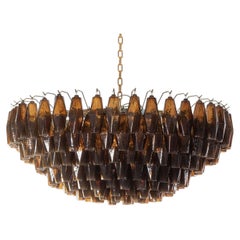 Poliedri Moka Amber Glass Chandelier