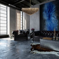 Geometric smoke brown Glass Chandelier