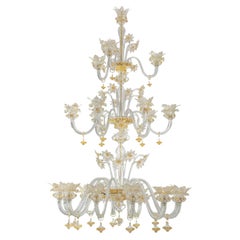 Erto Gold and transparent Glass 21-Light Chandelier