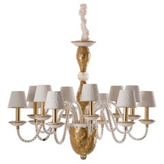 Taormina 12-Light White and Gold Chandelier