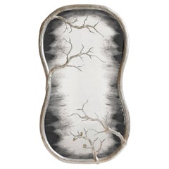 Espejo de pared «Ramage Silver» de yeso y cristal
