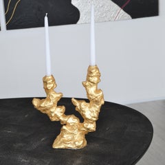 Flux II Kerzenhalter aus Goldkeramik