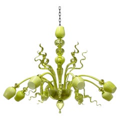Lampadario in vetro verde Callesverde