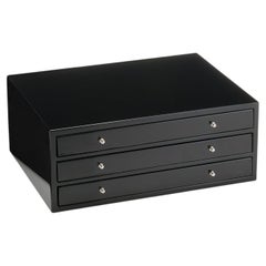 Firenze Black 3-Drawer Pen Box