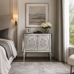 Manin Clad In Engraved Murano Glass Mirror Sideboard