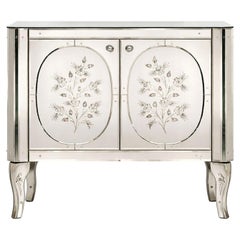 Manin Clad In Engraved Murano Glass Mirror Sideboard