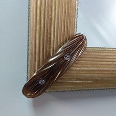 Adone Rectangular Golden Amber Murano Glass Wall Mirror