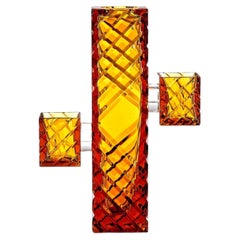 Cactus Small Amber Crystal Decorative Vase