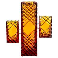 Cactus Large Amber Crystal Decorative Vase