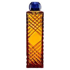 Io Amber And Cobalt Blue Crystal Decorative Vase