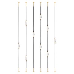 Lampadaires « Il Pezzo 12 Composition E » en laiton, finition noire et dorée, du sol au plafond