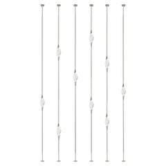 Lampadaires « Il Pezzo 12 » en laiton finition nickel, du sol au plafond