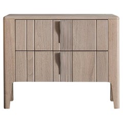 Domino 2-Drawer Beige Canaletto Walnut Nightstand