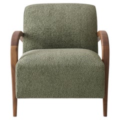 Domino Olive-Green Walnut Armchair
