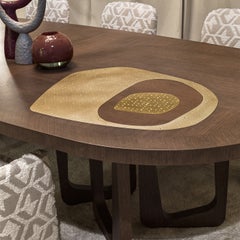 Philosophy Oval Dining Table with Brass Inlay