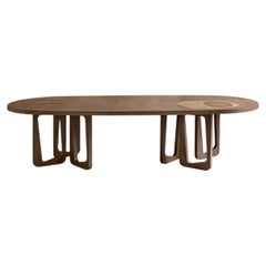 Philosophy Oval Dining Table with Brass Inlay