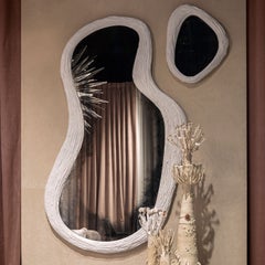 Miroir en plâtre vieilli « Imagine », 2 pièces