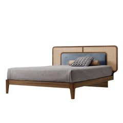 Letto "Shanghai Rattan" e "Blue Nabuk"