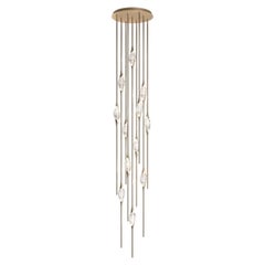 Il Pezzo 12 Cluster 9-pendants Satin Brass Chandelier