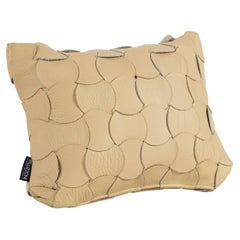 Fors Small Rectangular Beige Leather Cushion by Mia Cullin