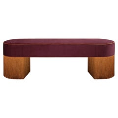 Deco Bordeaux Velvet with Contrasting Fringes Bench