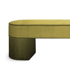 Deco Green Velvet with Fringes Bench