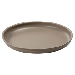 Marea Large Round Beige Saddle Leather Tray