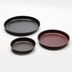 Marea Medium Round Bordeaux Saddle Leather Tray