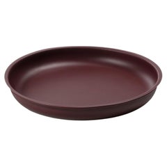 Marea Medium Round Bordeaux Saddle Leather Tray