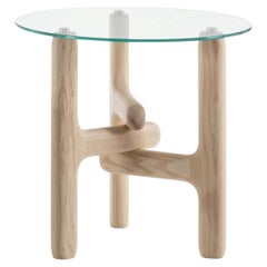 Cliffor Round Clear Glass and Ash Side Table