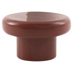 Low Clavo Round Glossy Rust Ceramic Coffee Table