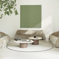 High Ondea Roman Travertine and Canaletto Walnut Coffee Table
