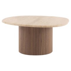 High Ondea Roman Travertine and Canaletto Walnut Coffee Table