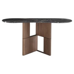 Tetris with Nero Marquinia Marble Top Console