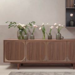 Margarette 4-Door Sideboard in Canaletto Walnut Wood
