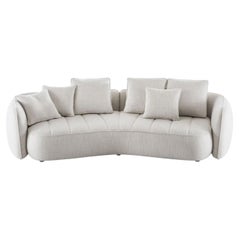 Eden Fabric with Cushions Chaise Longue ElemenEden Fabric Curved Modular Sofa