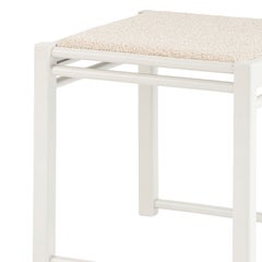 Tabouret Ibisco en hêtre laqué gris soie