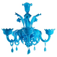 Filli Light Blue Glass Chandelier