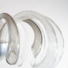 Brio Cristallo Smoked Glass with Crystal Accents Chandelier