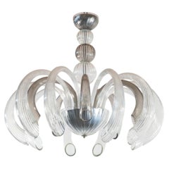 Brio Cristallo Smoked Glass with Crystal Accents Chandelier