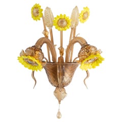 Girasoli Yellow Glass Wall Lamp