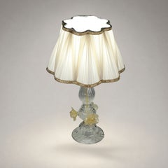 Masha Small Crystal with Ivory Lampshade Table Lamp