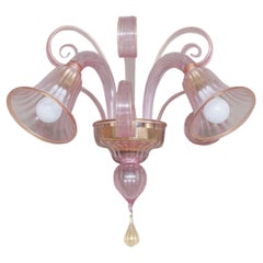 Belle 2-Light Pink Glass Wall Lamp