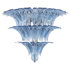 Palm Light Blue Glass Chandelier